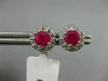 ESTATE 1.30CT DIAMOND & AAA RUBY 14KT WHITE GOLD 3D FLOWER CLASSIC STUD EARRINGS