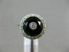 ESTATE LARGE .40CT DIAMOND & AAA ONYX 14K WHITE GOLD 3D ETOILE ROUND RING #27750