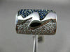 ESTATE LARGE 1.65CT DIAMOND & AAA SAPPHIRE 18KT WHITE GOLD 3D FILIGREE WAVE RING