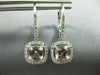 1.84CT AAA WHITE SAPPHIRE & MORGANITE 14KT WHITE GOLD LEVERBACK HANGING EARRINGS