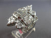 ESTATE EXTRA LARGE 2.12CT DIAMOND 18KT WHITE GOLD MULTI SHAPE SQUARE FLORAL RING