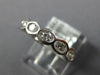 ESTATE .53CT DIAMOND 18K WHITE GOLD 3D CLASSIC ROUND OVAL BEZEL ANNIVERSARY RING