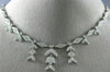 ESTATE 1.56CT DIAMOND 18KT WHITE GOLD 3D CLASSIC FILIGREE LEAF FLOWER NECKLACE