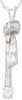 1.4CT DIAMOND 18KT WHITE GOLD 3D ROUND & BAGUETTE LOVE KNOT DOUBLE BAR PENDANT
