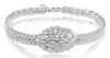 LARGE 3.29CT DIAMOND 18KT WHITE GOLD MULTI LEAF FLORAL ETERNITY BANGLE BRACELET