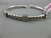 ESTATE .30CT DIAMOND 14K WHITE GOLD 3D SQUARE FLEXIBLE PAVE ROPE BANGLE BRACELET