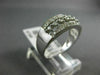 ESTATE WIDE .20CT DIAMOND 14KT WHITE GOLD 3D 3 ROW SHARE PRONG ANNIVERSARY RING