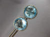 EXTRA LARGE 10.50CT DIAMOND & AAA BLUE TOPAZ 14KT WHITE GOLD HALO STUD EARRINGS
