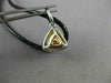 ESTATE LARGE 1.19CT WHITE & FANCY YELLOW DIAMOND 18K 2 TONE GOLD 3D HALO PENDANT