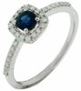 .55CT DIAMOND & AAA SAPPHIRE 14K WHITE GOLD 3D ROUND SQUARE HALO ENGAGEMENT RING