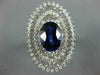 ESTATE EXTRA LARGE 5.45CT DIAMOND & AAA SAPPHIRE 14KT WHITE GOLD OVAL RING #2383
