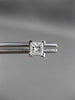 ESTATE LARGE 1.0CT PRINCESS DIAMOND 14KT WHITE GOLD STUD EARRINGS 5mm #23819