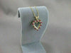 ESTATE .50CT DIAMOND & AAA RUBY 14K WHITE & YELLOW GOLD OPEN HEART PENDANT 19636