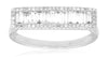 ESTATE .63CT DIAMOND 14KT WHITE GOLD 3D ROUND & BAGUETTE CLASSIC BAR RING