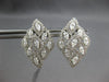 LARGE 2.24CT DIAMOND 18K WHITE GOLD MULTI LEAF FLORAL LEVERBACK HANGING EARRINGS