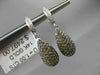 ESTATE 1.0CT WHITE & YELLOW DIAMOND 14KT WHITE GOLD PEAR SHAPE HANGING EARRINGS