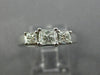 ESTATE .86CT DIAMOND 14KT WHITE GOLD 3 STONE PRINCESS LOVE ENGAGEMENT RING 25786