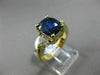 ESTATE LARGE 5.20CT DIAMOND & SAPPHIRE 18KT YELLOW GOLD 3 STONE ENGAGEMENT RING
