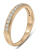 ESTATE .25CT DIAMOND 18K ROSE GOLD ROUND FILIGREE SEMI ETERNITY ANNIVERSARY RING