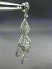 LONG .83CT DIAMOND 18K WHITE GOLD 3D OPEN FILIGREE TEAR DROP CHANDELIER EARRINGS