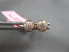 ESTATE .33CT DIAMOND 18KT ROSE GOLD BEZEL CLUSTER CIRCULAR FLOWER STUD EARRINGS