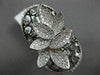 ANTIQUE MASSIVE 1.69CT DIAMOND 18KT BLACK & WHITE GOLD 3D FLORAL ETOILE RING