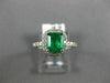 ESTATE 1.32CT DIAMOND & AAA EMERALD 14KT WHITE GOLD HALO ENGAGEMENT RING #22246