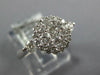 ESTATE 0.85CT DIAMOND 18KT WHITE GOLD 3D ROUND CLUSTER HALO FLOWER LOVE RING