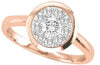ESTATE .25CT DIAMOND 14KT ROSE GOLD ROUND CIRCULAR CLUSTER BEZEL FUN LOVE RING