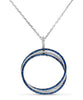 2.42CT DIAMOND & AAA SAPPHIRE 18KT WHITE GOLD 3D CIRCULAR INTERTWINING PENDANT
