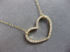 ESTATE .35CT DIAMOND 14KT YELLOW GOLD 3D CLASSIC OPEN HEART LOVE NECKLACE