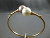 LARGE .11CT DIAMOND & AAA SOUTH SEA PEARL 18K ROSE GOLD FLEXIBLE BANGLE BRACELET
