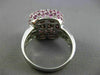 ESTATE LARGE 2.82CT DIAMOND & AAA PINK SAPPHIRE 18KT WHITE GOLD 3D SQUARE RING