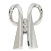 .28CT DIAMOND 14KT WHITE GOLD 3 STONE PAST PRESENT FUTURE CHANNEL SLIDER PENDANT