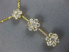 ESTATE 1.40CT DIAMOND 14KT YELLOW GOLD FLOWER PAST PRESENT FUTURE PENDANT #441