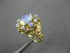 ANTIQUE LARGE AAA OPAL 14KT YELLOW GOLD FILIGREE CLUSTER FLOWER RING #23329