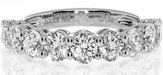 LARGE 1.64CT DIAMOND 18KT WHITE GOLD 3D 9 STONE SEMI ETERNITY SHARED PRONG RING