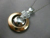 ESTATE LARGE .50CT DIAMOND FLOATING TIGER 14K WHITE & ROSE GOLD PENDANT STUNNING