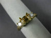 ESTATE .37CT DIAMOND 14KT YELLOW GOLD 3 STONE SEMI MOUNT ENGAGEMENT RING #22422