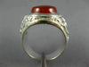 ESTATE EXTRA LARGE 925 STERLING SILVER AAA RED AGATE FILIGREE MENS RING #26550