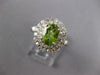 LARGE 2.16CT DIAMOND & AAA PERIDOT 14KT WHITE GOLD OVAL & ROUND DOUBLE HALO RING