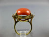 EXTRA LARGE .55CT DIAMOND & AAA CORAL 18KT 2 TONE GOLD CLASSIC OVAL & ROUND RING