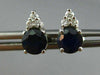 ESTATE 1.10CT DIAMOND & AAA SAPPHIRE 14K WHITE GOLD CLASSIC STUD EARRINGS #25728
