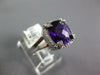 LARGE 3.66CT DIAMOND & AAA AMETHYST 14KT WHITE GOLD 3D CUSHION FILIGREE FUN RING