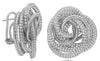 LARGE 9.18CT DIAMOND 18K WHITE GOLD 3D MULTI CIRCULAR LOVE KNOT CLIP ON EARRINGS