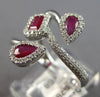 WIDE 1.18CT DIAMOND & AAA RUBY 14KT WHITE GOLD MULTI SHAPE CRISS CROSS LOVE RING