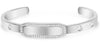 ESTATE .86CT DIAMOND 14KT WHITE GOLD ETOILE OCTAGON MATTE ID BAR BANGLE BRACELET
