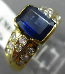 1.81CT DIAMOND & AAA SAPPHIRE 18KT YELLOW GOLD 3D ETOILE ENGAGEMENT RING #2021