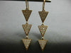 WIDE .98CT DIAMOND 14K ROSE GOLD TRIANGULAR PAST PRESENT FUTURE HANGING EARRINGS