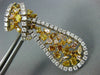 EXTRA LARGE 10.28CT WHITE & MULTI COLOR DIAMOND 18K 2 TONE GOLD HANGING EARRINGS